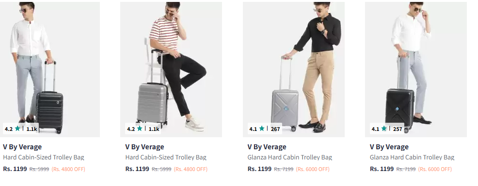 Image of V By Verage Tokyo Textured Hard-Sided Cabin-Sized Trolley Bag Starting At @₹1199