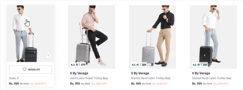 Image of V By Verage Tokyo Textured Hard-Sided Cabin-Sized Trolley Bag Starting @ ₹999