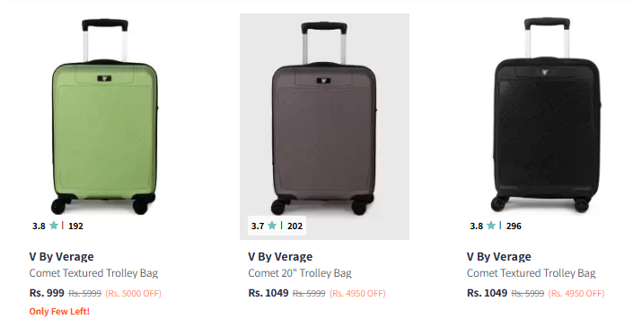 Image of V By Verage luggage Trolley Bag Starting @ ₹999