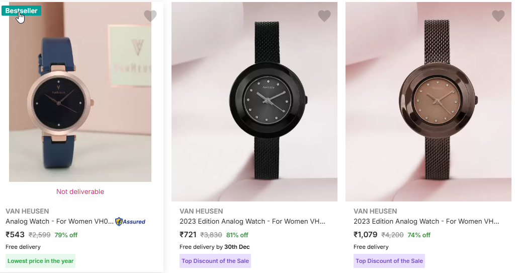 Image of VAN HEUSEN Analog Watch - For Women up to 81% Discount