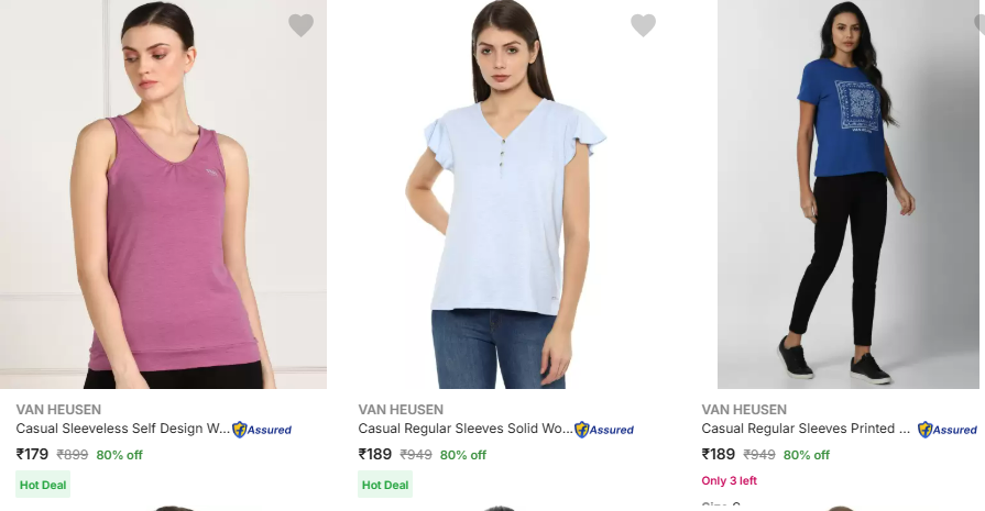 Image of VAN HEUSEN Women's Casusal Top Starting @ ₹179