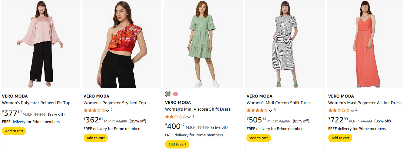 Image of VERO MODA Women's Top Minimum 80% Discount