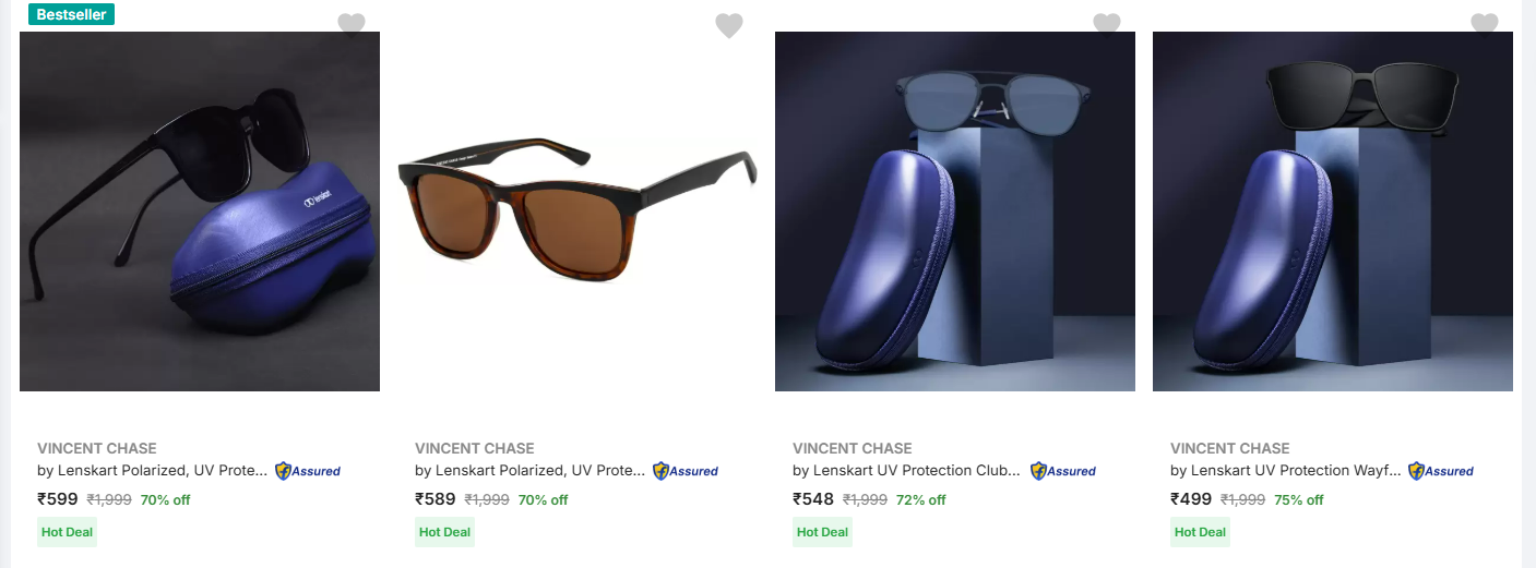 Image of VINCENT CHASE by Lenskart Polarized UV Protection Minimum 70% Discount