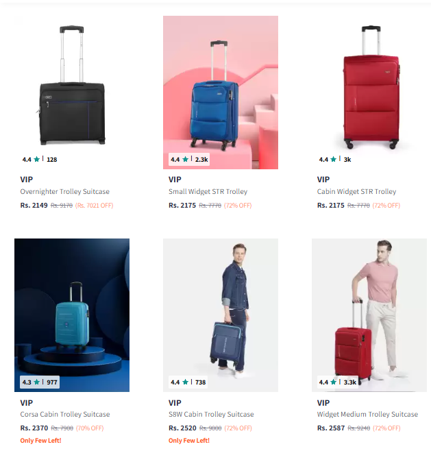 Image of VIP Brand Trolley & Luggage Bags @ Minimum 70% Discount