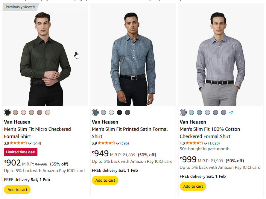 Image of Van Heusen Men's Formal Shirt up to 55% Discount 