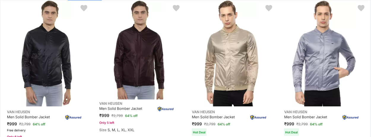 Image of Van Heusen Men's Jacket starting at ₹999 up to 64% Discount