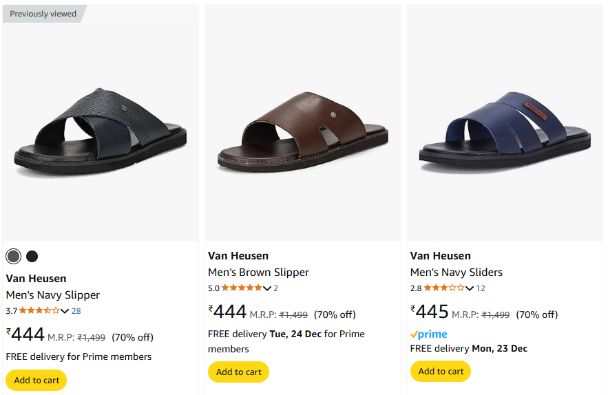 Image of Van Heusen Men's Navy Slipper up to 70% Discount