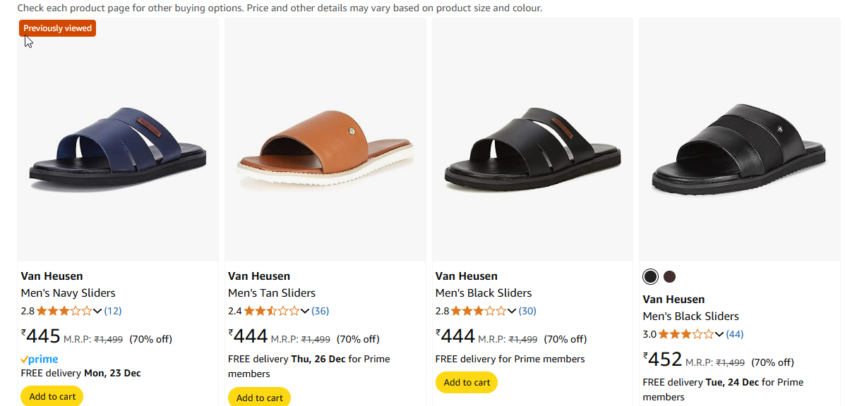 Image of Van Heusen Men's Sliders upto 70% Off