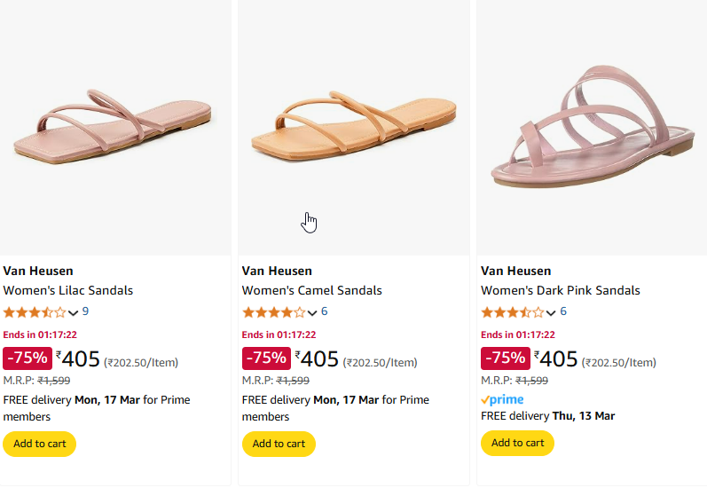 Image of Van Heusen Women Sandals Starting @ ₹405