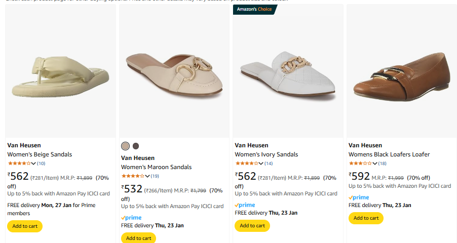 Image of Van Heusen Women's Beige Sandals Starting @ ₹532