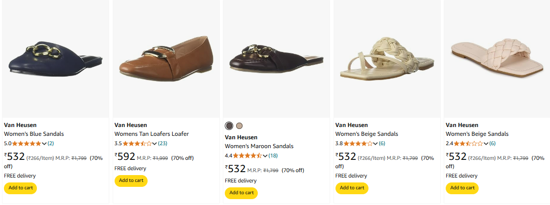 Image of Van Heusen Women's Footwear up to 70% Discount