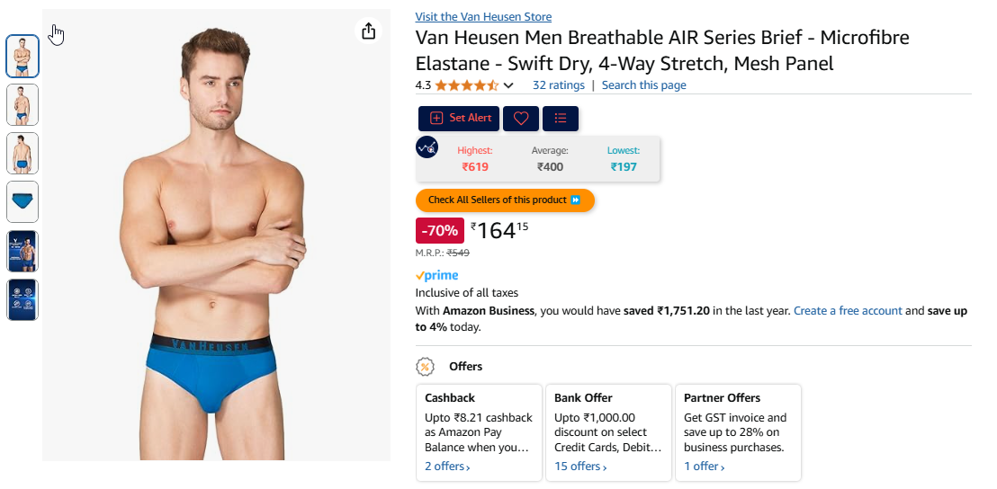 Image of Van Heusen men's briefs