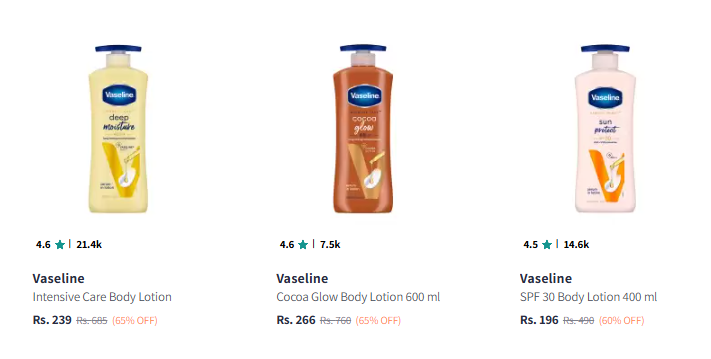 Image of Vaseline Brand @ up to 65% Discount