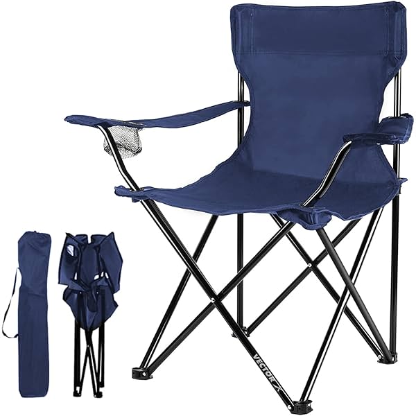 Image of Vector X Portable Folding Chair with Arm Rest and Cup Holder with Carrying Bag