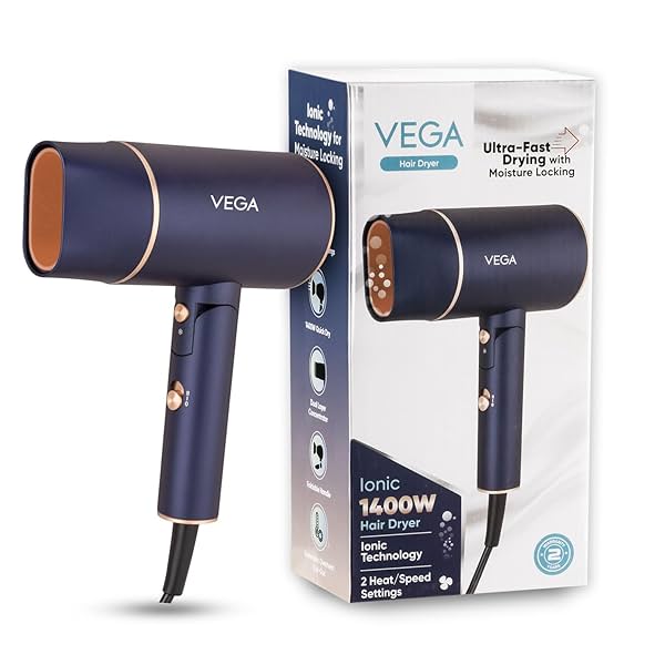 Image of Vega Ionic 1400 Watts Foldable Hair Dryer for Men and Women