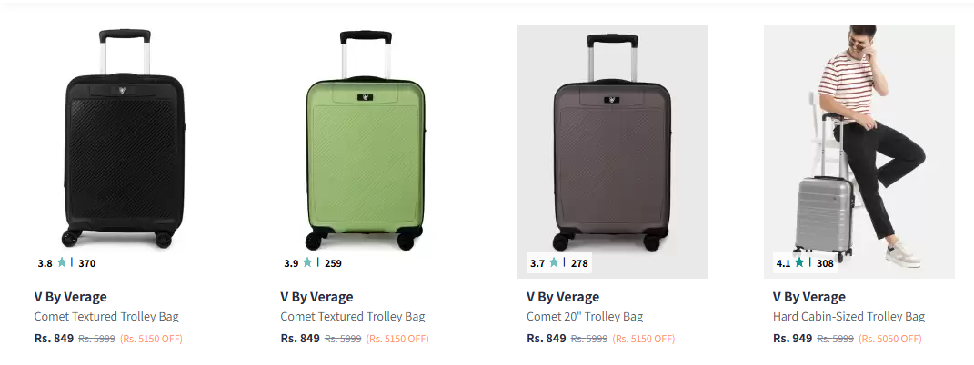 Image of Verage Trolley & Luggage Bags Start at ₹849