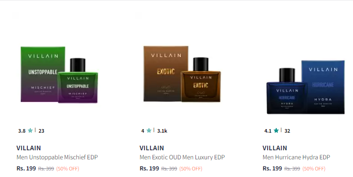 Image of Villain Products Starting at ₹199 up to 50% Discount 