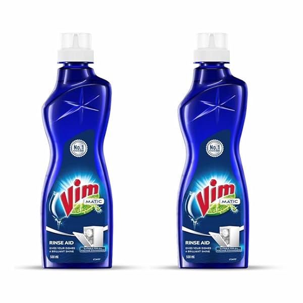 Image of Vim Matic Dishwash Rinse Aid, 500ml (Pack of 2)