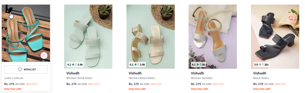 Image of Vishudh Women Teal Colourblocked Heels Starting Price @ ₹279