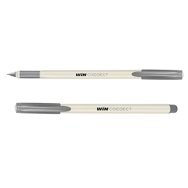 Image of WIN Connect Ball Pens | 10 Black Ink Pens | 0.7mm Tip | Diamond Cut Tip | Elastic Grip