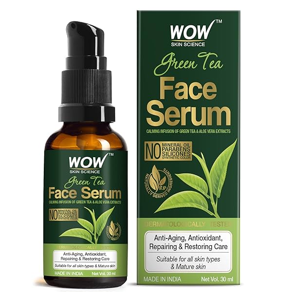 Image of WOW Skin Science Green Tea Face Serum | Aloe Vera Extract with Pro Vitamin B5 & Vitamin E