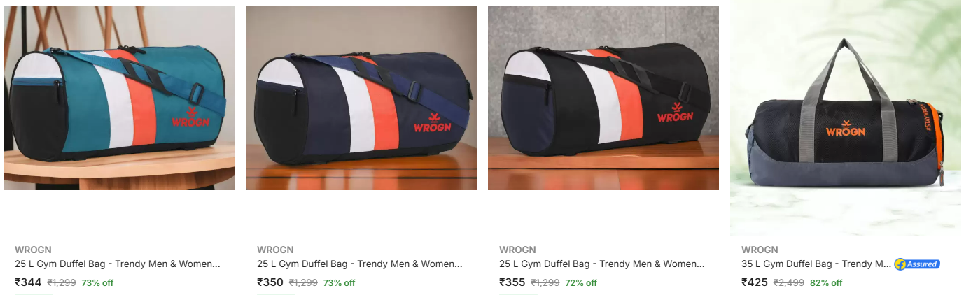 Image of WROGN 25 L Gym Duffel Bag Starting at ₹344 @ #Flipkart 