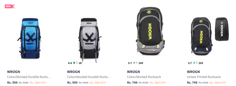 Image of WROGN Unisex Colourblocked Waterproof Durable Rucksack Starting At @₹599