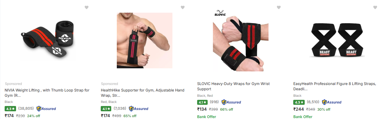 Image of  Weightlifting Straps Starting at ₹194 