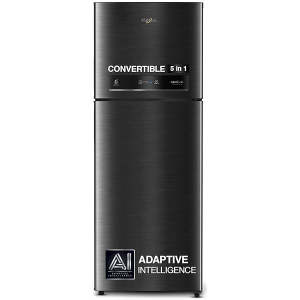 Image of Whirlpool 411L 2-Star Convertible Inverter Double Door Refrigerator (Steel Onyx-Z)