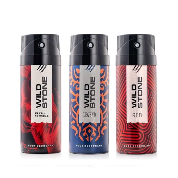 Image of Wild Stone Ultra Sensual, Red and Legend Deodorants Body Spray for Men