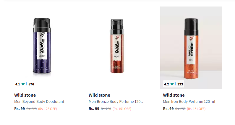 Image of Wild stone Men Body Deodorant 150ml Start @ ₹99