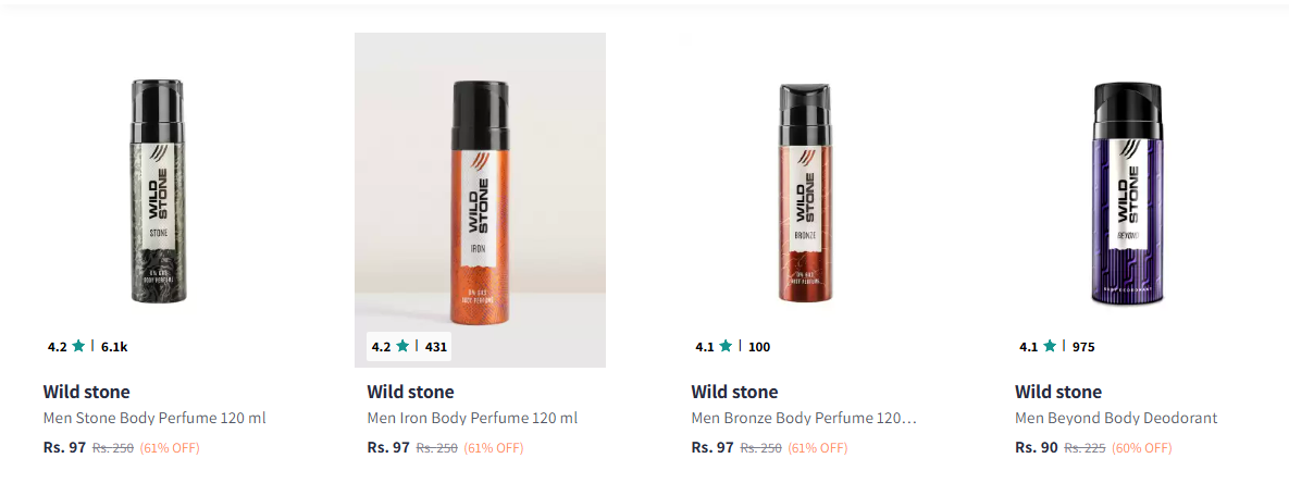 Image of Wild stone Men Stone Body Perfume (120 ml) Minimum 60% Discount