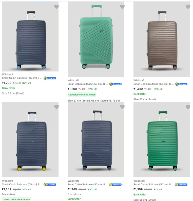 Image of Wildcraft Suitcases @ Minimum 80% Discount 