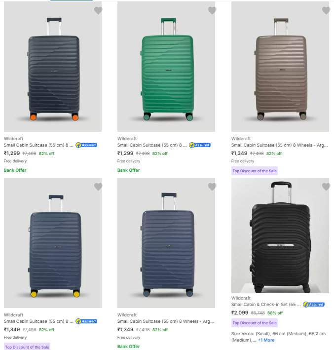 Image of Wildcraft Suitcases Up to 82% Discount