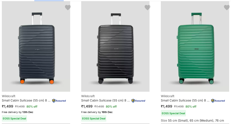 Image of Wildcraft Suitcases up to 80% Discount