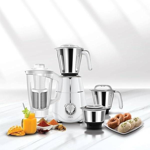 Image of Wipro Elato FMG207 1000 Watt Mixer Grinder with 4 Jars