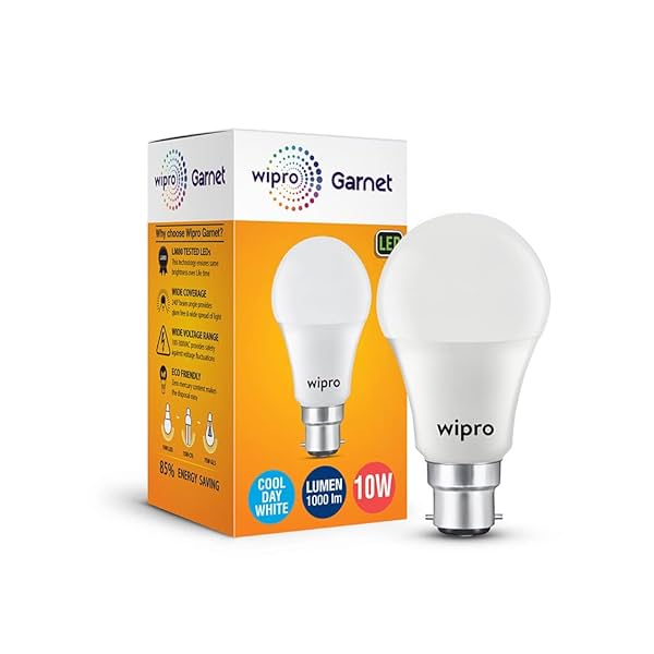 Image of Wipro Garnet 10W LED Bulb, Cool Day White