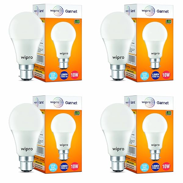 Image of Wipro Garnet 10W LED Bulb, Pack of 4