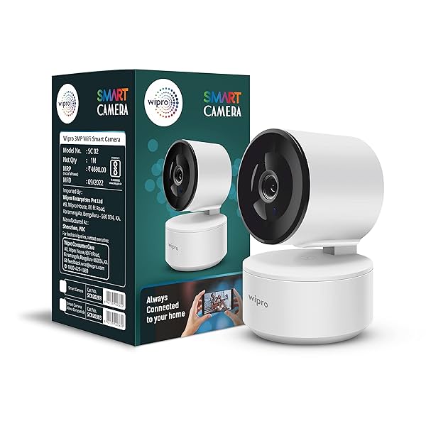 Image of Wipro Smart Wireless Security CCTV Camera | 3 MP 1296p Full HD