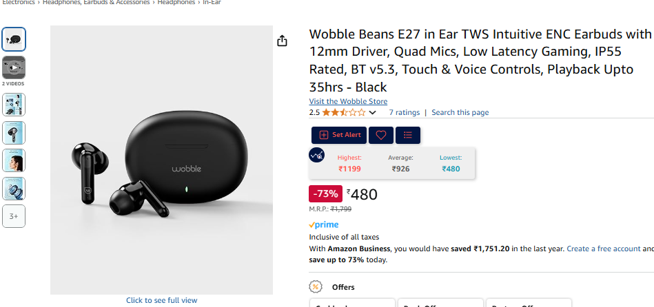 Image of Wobble Beans E27 TWS earbuds