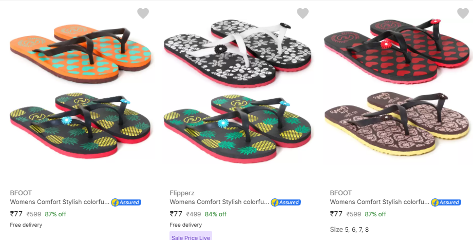 Image of Women footwear Start at ₹77