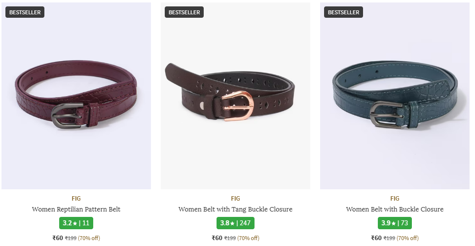 Image of Women's Belts start at ₹60