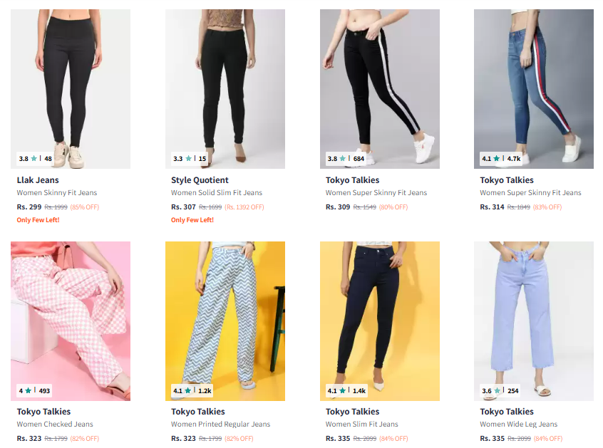 Image of Women's Branded Jeans Up to 90% Discount