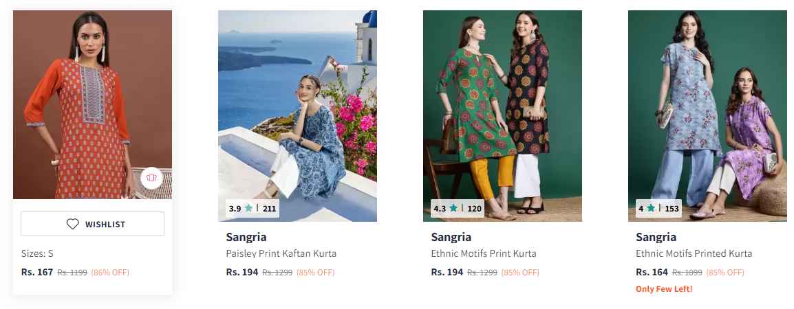 Image of Women's Branded Kurta Starts at ₹164