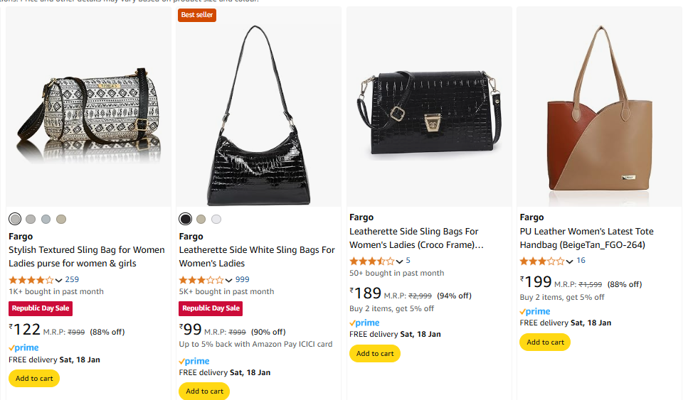 Image of Women's Handbags up to 94% Discount 