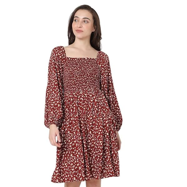 Image of Women's Mini Viscose A-Line Dress