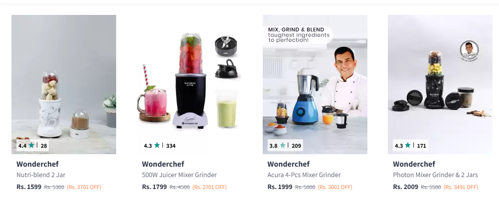 Image of Wonderchef Juicer Mixer Grinder Min.60% DiscountWonderchef Juicer Mixer Grinder Min.60% Discount