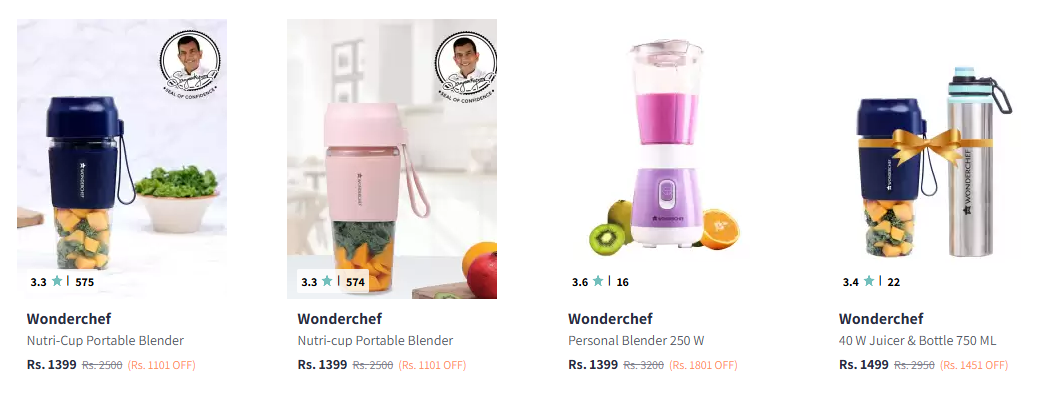 Image of Wonderchef Nutri-Cup Portable Blender, 300ml. Starting At @₹1399