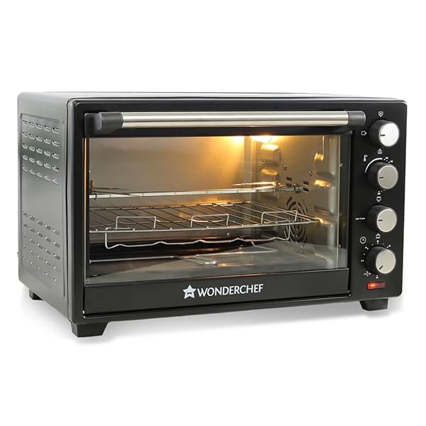 Image of Wonderchef Oven Toaster Griller (OTG) - 40 litres, Black - with Rotisserie,Auto-Shut Off, Heat-Resistant Tempered Glass,