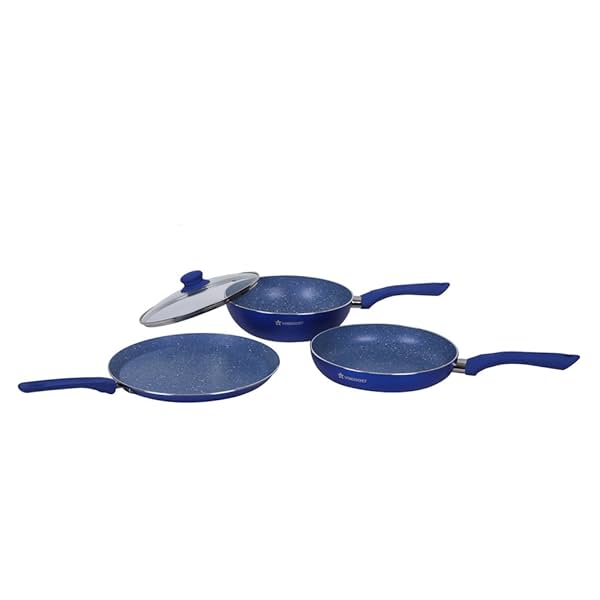 Image of Wonderchef Royal Velvet Plus Induction Base Aluminium Nonstick Cookware 4-Piece Set